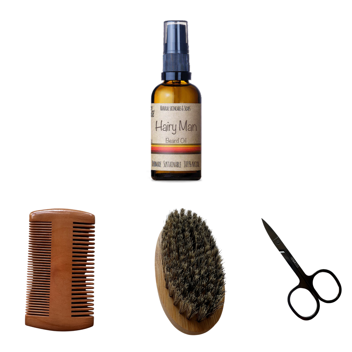 Ultimate Beard Care Bundle: Premium Beard Oil &amp; Grooming Brushes